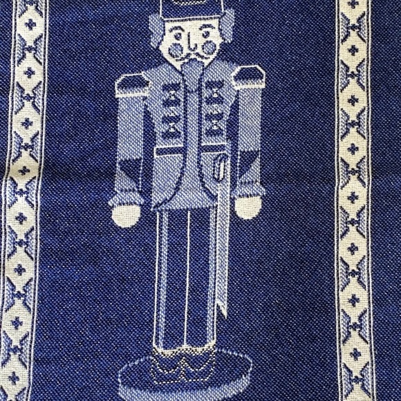 Vtg.Nutcracker Multicolor 2 Layer AFGHAN Christmas Tapestry Blanket USA 46x67. - Picture 6 of 11